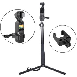 Smatree Ausziehbare Pole/Selfie Stick mit Stativ und OSMO Pocket Halterung für DJI OSMO Pocket 2 /OSMO Pocket/OSMO Action/GoPro Hero 2018, Hero 8/7/6/5/4/3+/3/Session/Fusion für Kompaktkameras/Handys