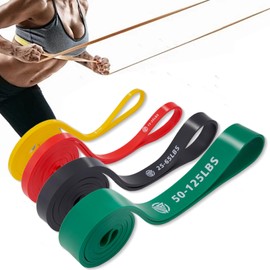 Exercise Resistance Bands, 4 Pack Exercise Bands, Leg Resistance Band Set, Pull Ups Stretch Bands Loop Muscle Training Shape Training