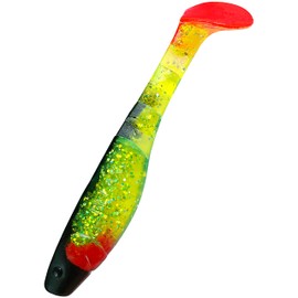 Relax Kopyto 4L 10 cm Rubber Fish Pack of 10 Zander Rubber Bait 067R Black Green