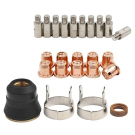 FUZIDDN 24-Piece IPT40 Plasma Cutter Consumables Kit | Compatible with YESWELDER CUT 55DS Pro/CUT 65DS | Brass & Stainless Steel Electrodes/Tips (Electrode, Nozzle, Retaining Cap)