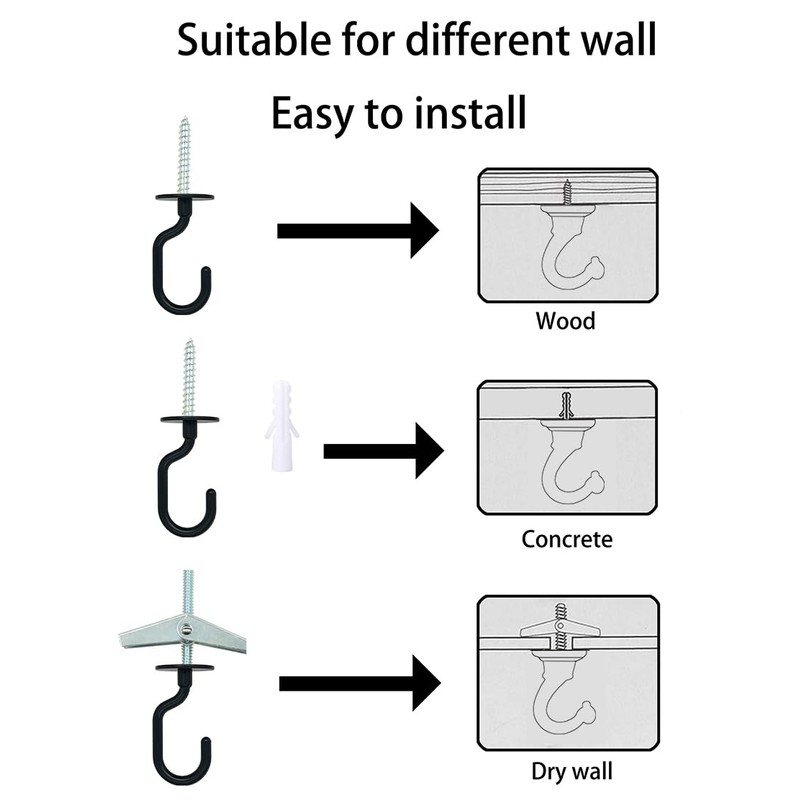 Evsteluo 2 Sets Large Swag Ceiling Hooks Heavy Duty Swag
