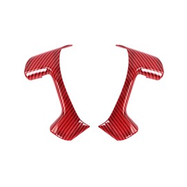 JeCar Steering Wheel Trim Covers Interior Accessories Compatible with Chevy Silverado/Tahoe/Suburban/Avalanche/GMC Yukon/GMC Sierra/Escalade 2007-2013 & Captiva 2012-2017, Red Carbon Fiber Finish