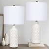 Ceramic Table Lamps Set of 2, White Modern Bedside Lamp
