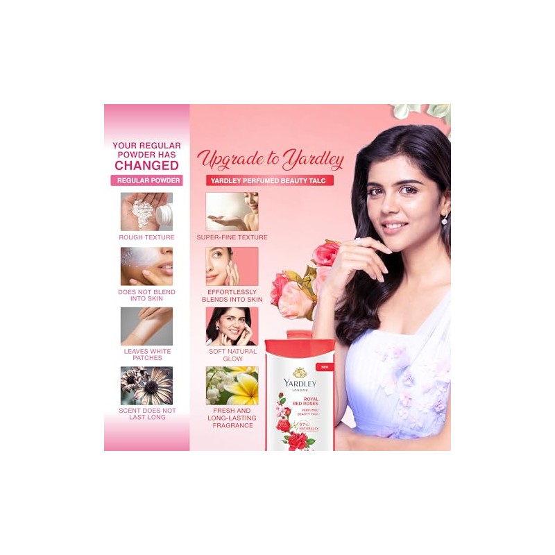 Yardley Red Rose Perfumed Talc 250 g