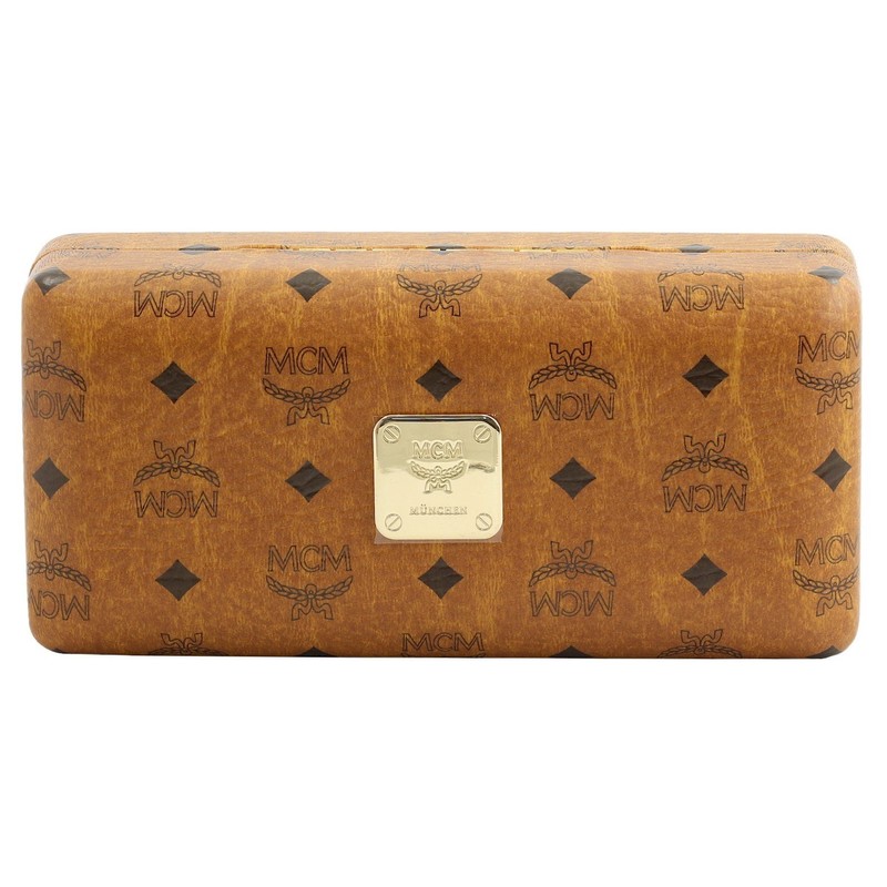 MCM Rectangular Sunglasses MCM696S 003 Black/Cognac Visetos 56mm