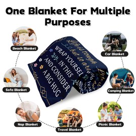 iStutzen Best Friend Blanket Gifts for Women - Best Friend Birthday, Friendsgiving, Long Distance Bestie Think of You Throw Blanket 60 x 50'' Christmas Blanket