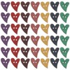 100pcs Wooden Buttons, 2 Holes Heart Shape Assorted Buttons for