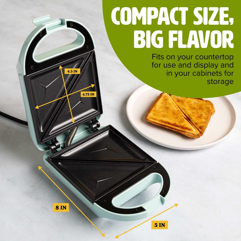Tasty Mini Sandwich Maker, Makes Sandwiches, Paninis, Grilled Cheese, Desserts,
