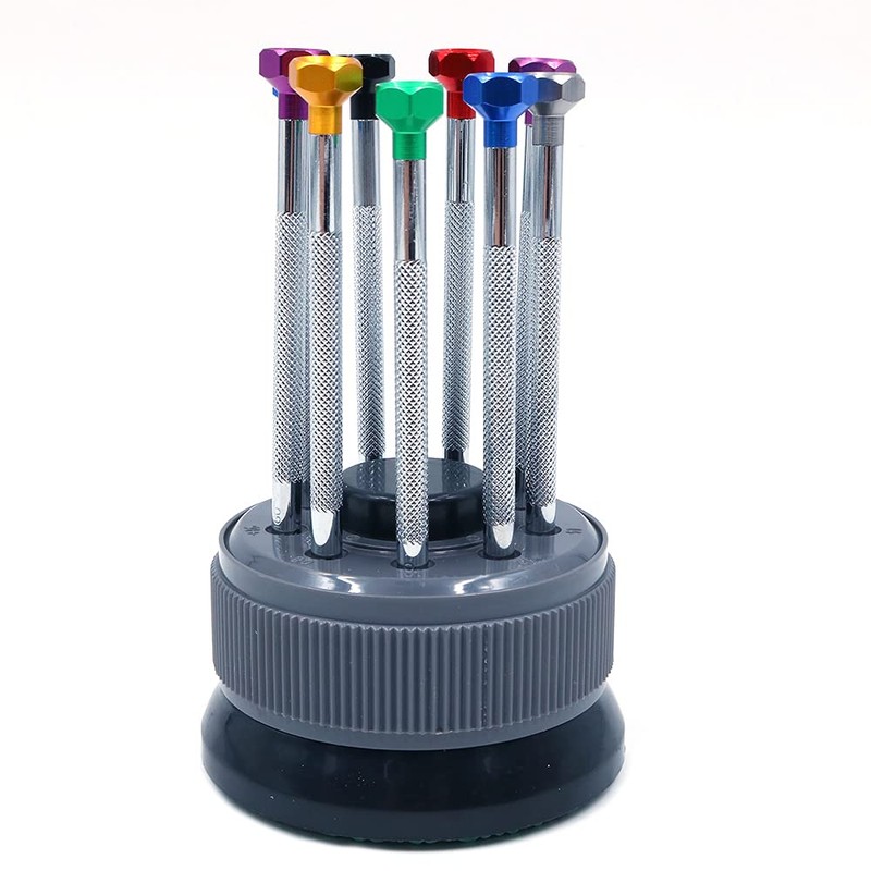 CENPEK 9Pcs Precision Watch Flat Blade Slotted Screwdriver Set Watchmakers