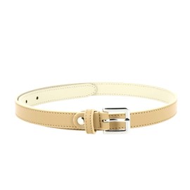 FASHIONGEN - LINDA Women's Genuine Italian Leather Belt, 2 cm Wide, beige