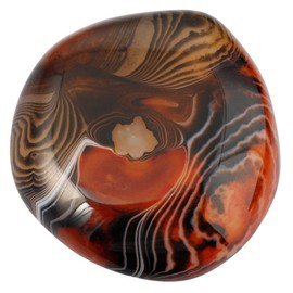 Nupuyai Sardonyx Natural Palm Tree Stone for Relaxation and Yoga Meditation Polished Pocket Stone Irregular for Collectible Stone and Reiki Chakra (100-200g)