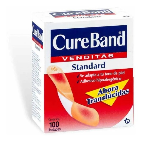 Curitas Cureband Venditas Translúcidas x 100 Unidades