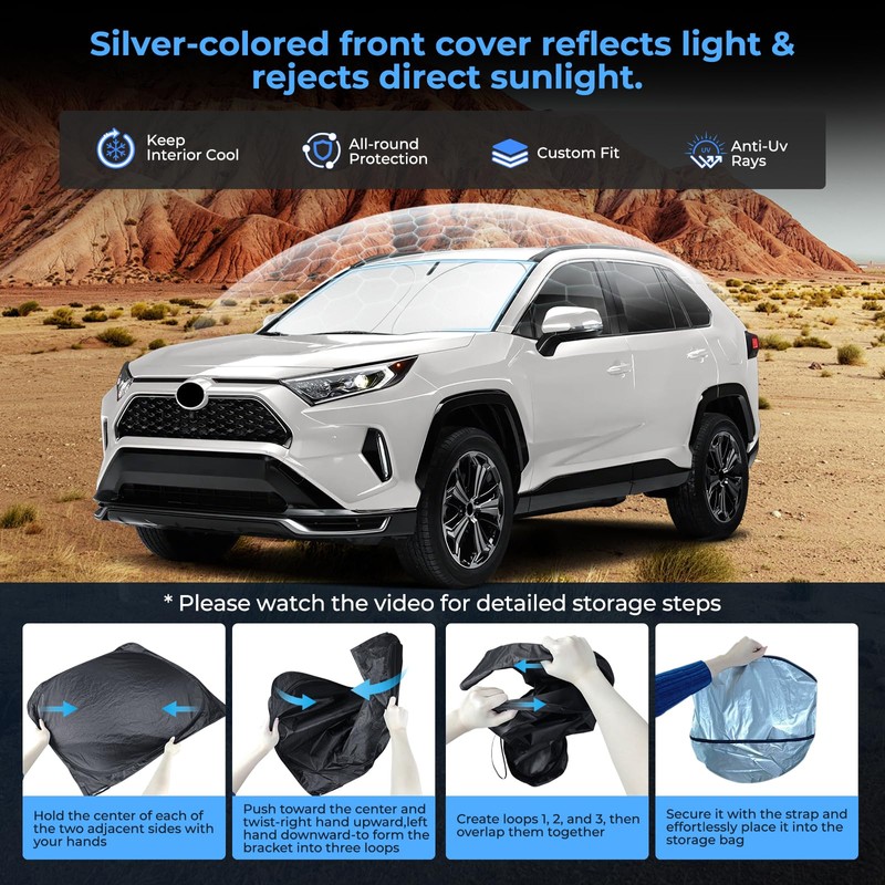 Car Side Window Cover Sun Shade Windshield Compatible with RAV4