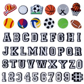 49pcs Letters and Numbers Sports Ball Style Shoe Charms for Clog Shoes Wristband Bracelet Party Gift