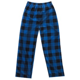 PRINCE OF SLEEP Pantalones de pijama de felpa - Pijamas de forro polar para niños, Micro forro polar azul a cuadros, 4 Años