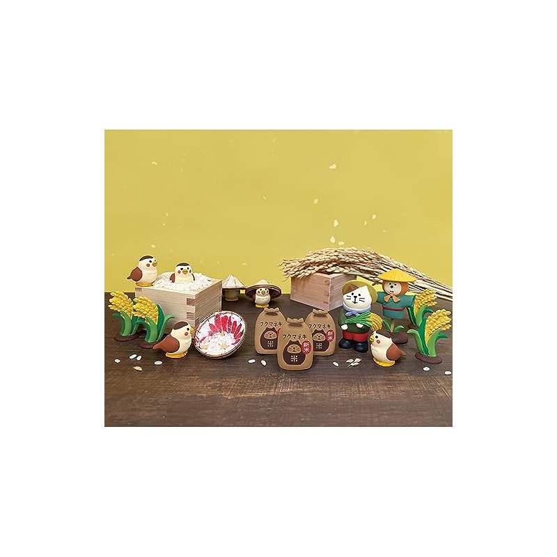 Decore Corporation Concombre ZCB-35803 Rice Farmer Cat Size: Approx. W4