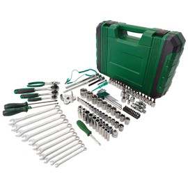 LFGUD 124-Piece Drive Socket Set, Chrome Vanadium Steel, 90 Tooth Ratchet, Includes Storage Case