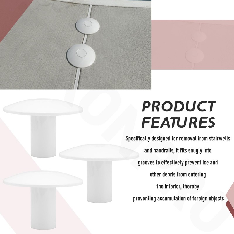 3 Pack Anchor Sockets Cover White for Ladder and Handrails,
