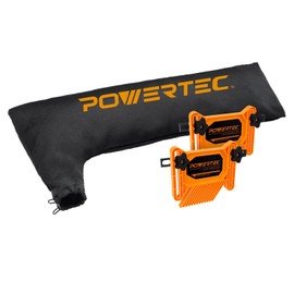 POWERTEC 72040 Table Saw Dust Collector Bag Fits 10" Tablesaws w/ 2.5" Dust Port and Dual Universal Featherboards for Multi-Functional Woodwork w/Flex and Miter Lock – 2 Pack (Double Stack Edition)