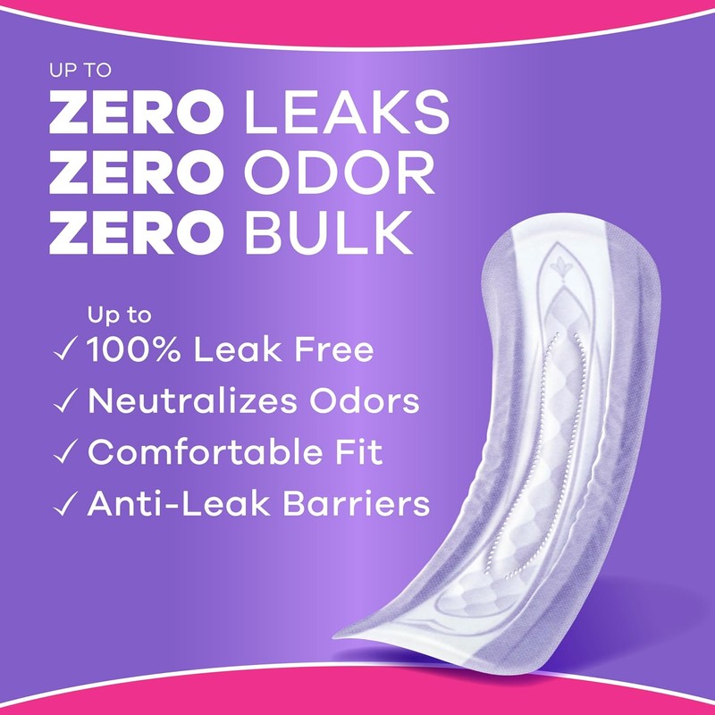Always Discreet Adult Incontinence Pads for Women, Moderate Absorbency, Long