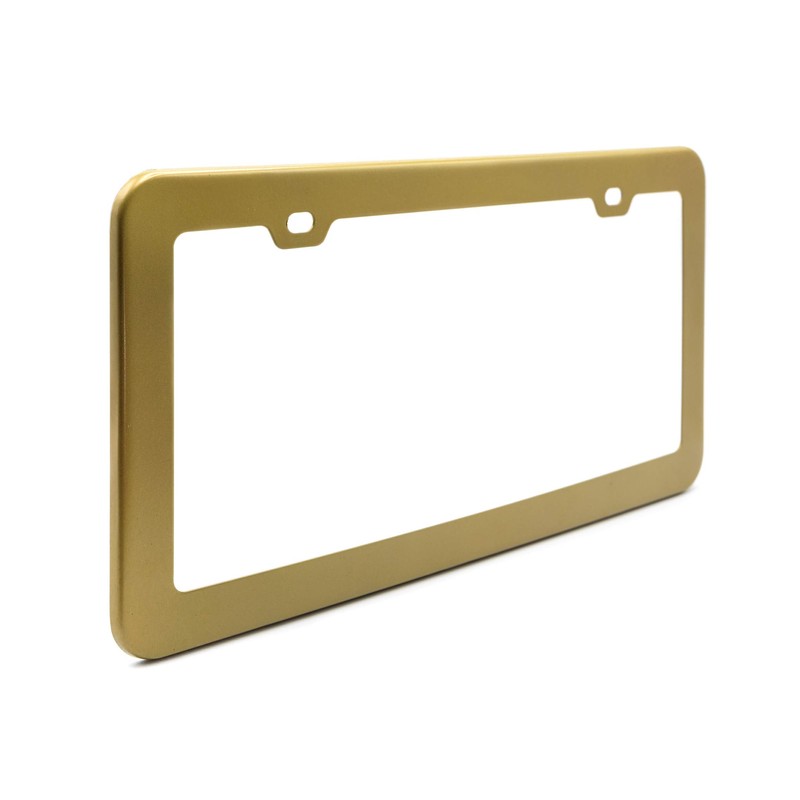 Creathome 2PCs Stainless Steel License Plate Frames with Gold Color