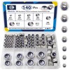 ZQZ 140 Pack Locknuts Assortment Kit,M3 M4 M5 M6 M8