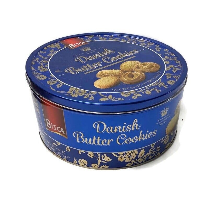 Bisca Danish Butter Cookies 64 oz (1 Tin)