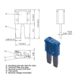Flösser 5 Flosser 502875 7.5 Amp Micro 2 Style Fuses ATR MIC2 Type - Made in the EU