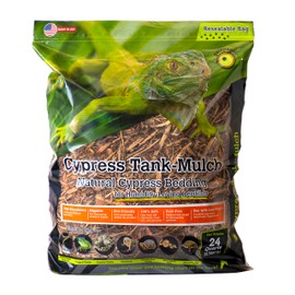 Galápagos (05056) Cypress Tank-Mulch Woodland Bedding for Reptiles & Amphibians, Eco-Friendly, High Absorbency, Dust-Free Perfect for Bearded Dragons, Tortoises, Snakes, & More, 24QT