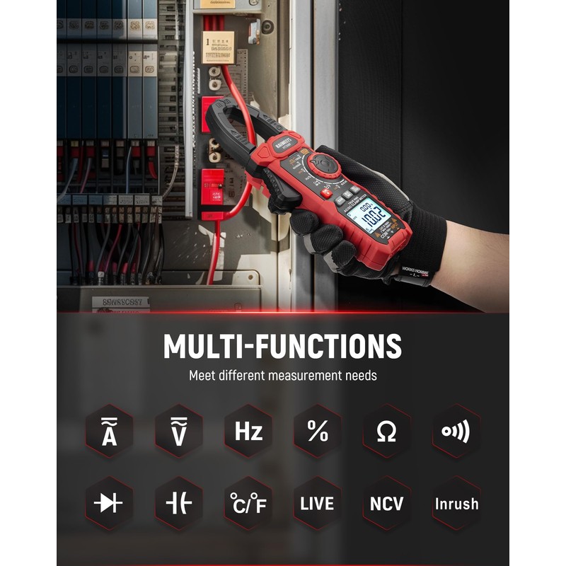 KAIWEETS Inrush Digital Clamp Meter 1000A with Backlit; Multimeter TRMS