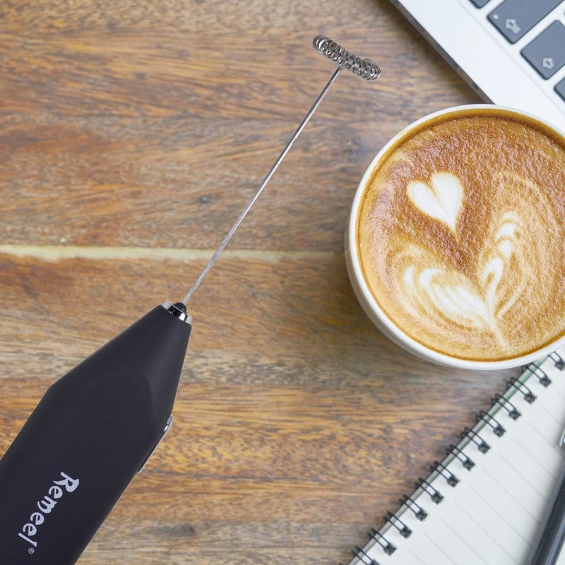 Remeel Handheld Milk Frother with Stainless Steel Whisk, Portable and