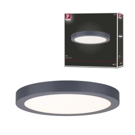 Paulmann Abia 70988 LED Panel 300 mm Warm White Round Including 1x 22 Watt Dark Grey Matt Ceiling Light Plastic 2700 K