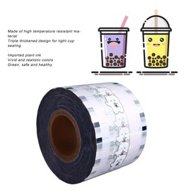 Cup Sealing Film Tea Cup Sealing Film, Boba Cup Sealer Film 90-105 mm 3000 Cups for Plastic and Paper Cups, Bubble Boba Milk Tea Lid, Soybean Milk Sealing Film