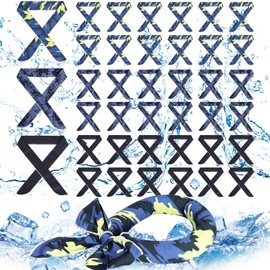 Lenwen 36 Pcs Cooling Scarf Neck Wraps Ice Cooling Bandana Headband for Hot Weather Outdoor Cooler(Black,Gray,Green)