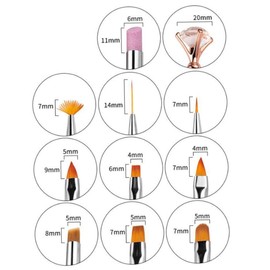 Minkissy Nail Art Pen Brush Set 10pcs Manicure Kit with Replaceable Tips Nail Painting Tools