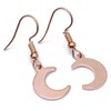 Rose Gold Moon Earrings, Cute Half Moon Charms on Nickel