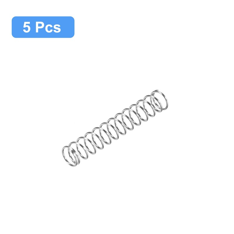 sourcing map Compression Spring, 5Pcs 304 Stainless Steel, 5mm OD,