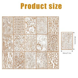 Zcbzbn Stencils, Painting Stencils, 16-Piece Stencil Set, Reusable Geometric Drawing Stencil, Painting Stencil for Painting, Floor, Wood, Home Wall Decor, Scrapbooking Crafts