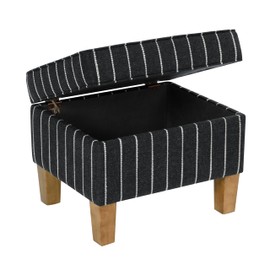 Spatial Order Home Decor | Dinah Collection Modern Storage Ottoman | Ottoman with Storage for Living Room & Bedroom(Black with Boucle Stripe)