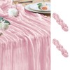 Wokceer Cheesecloth Table Runner 2Pack 10FT Blushing Pink Christmas Boho