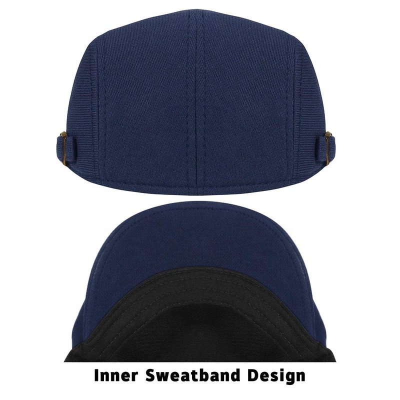 WETOO Men's Flat Cap Black Driving Cabbie Hunting Flatcap Newsboy