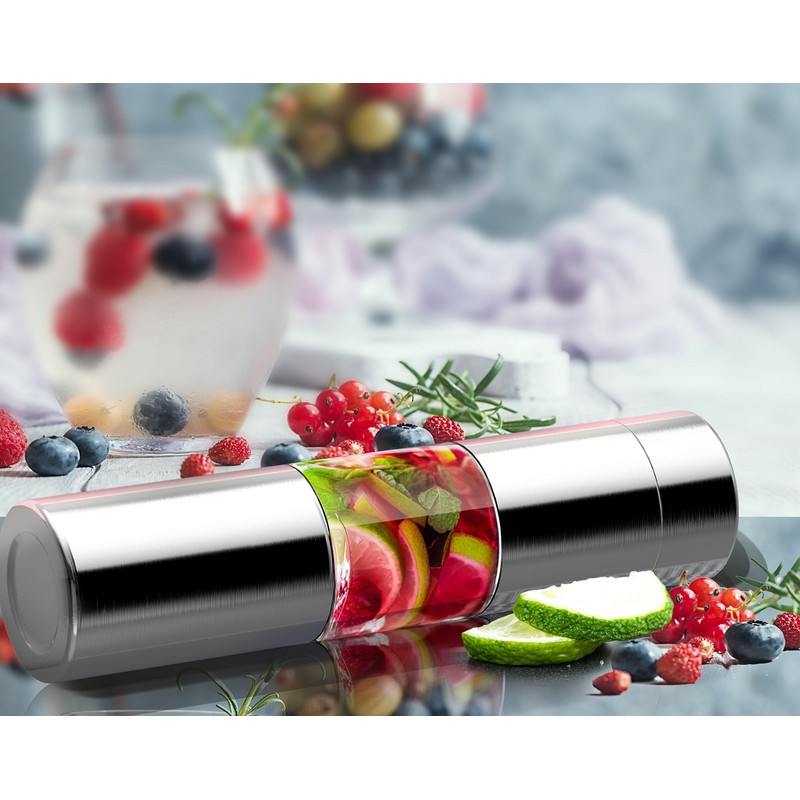 Asobu Flavour u See Stainless Steel Infuser Water Bottle, Silver,