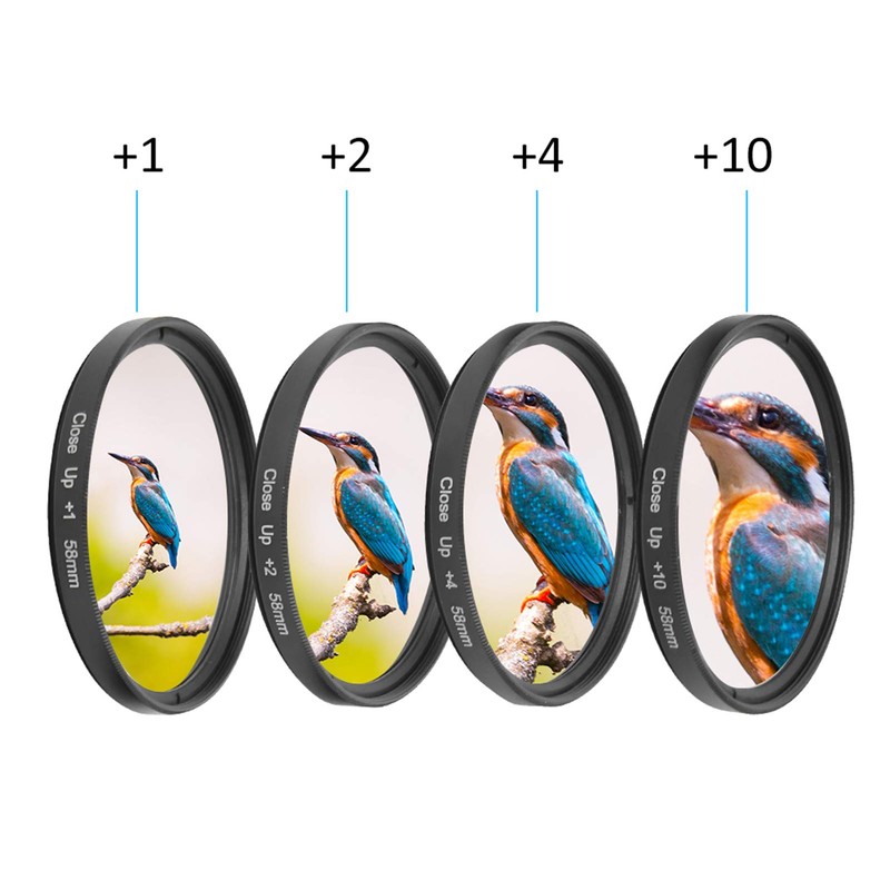 VEGBY1 Macro Filter Close-Up Close-Up Lens Kit 58mm Optical Glass