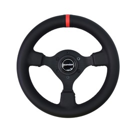 TIYPEOR Universal Racing Drift 280mm/11inch Microfiber Leather Steering Wheel with Accessories