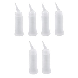 FUNOMOCYA 6pcs Hair Coloring Squeeze Bottles Nozzle Caps Refillable Lotion Containers for Hairdressing and Beauty Treatments Accurate Dispensing and Easy Squeeze Design