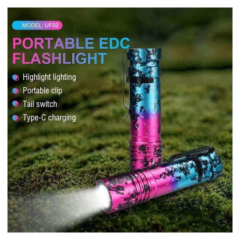 ULTRAFIRE Rechargeable Small LED Flashlight 800 Lumens 5 Modes Mini