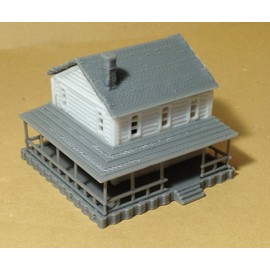 Outland Models Train Railway Layout Country 2-Story House White N Scale 1:160