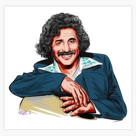 Freddy Fender - an Illustration by Paul Cemmick Bumper Sticker Vinyl Decal 5"