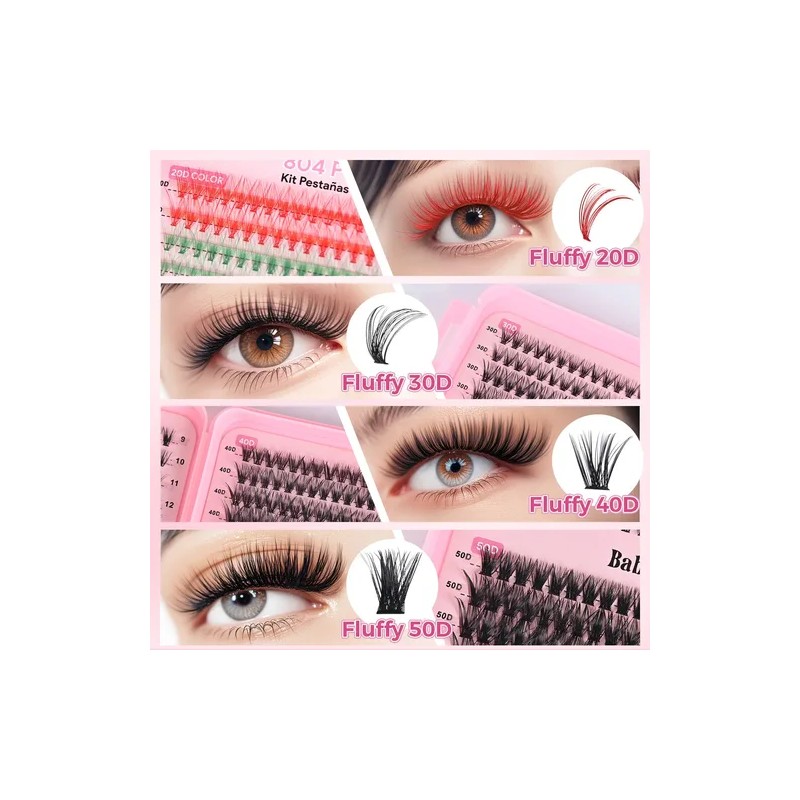 804 Kit Pestañas Maquillaje Diy Extension 9-18mm 30d 40d 50d