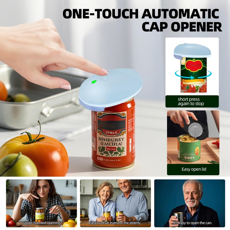 Kangheshun Rechargeable Auto Electric Can OpenerTouch Side Cut Opener Open